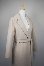 WWC-2255 Beige Elegant Style Long Wool Coat