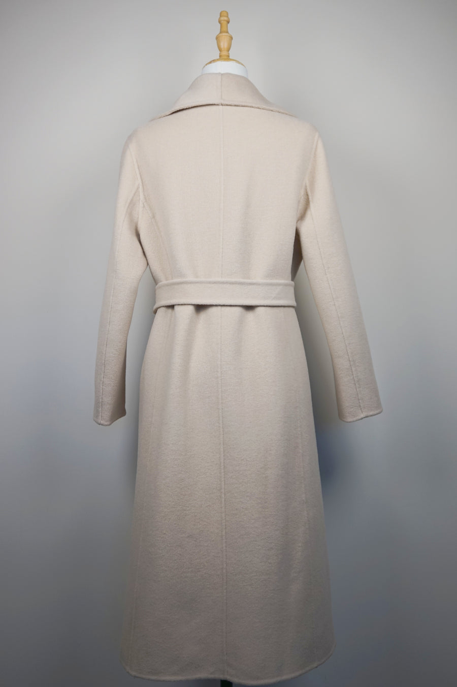 WWC-2255 Beige Elegant Style Long Wool Coat