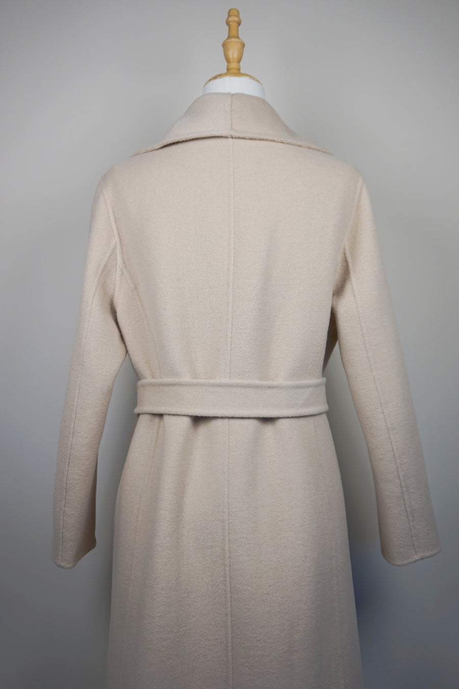 WWC-2255 Beige Elegant Style Long Wool Coat