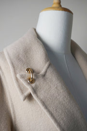 WWC-2255 Beige Elegant Style Long Wool Coat