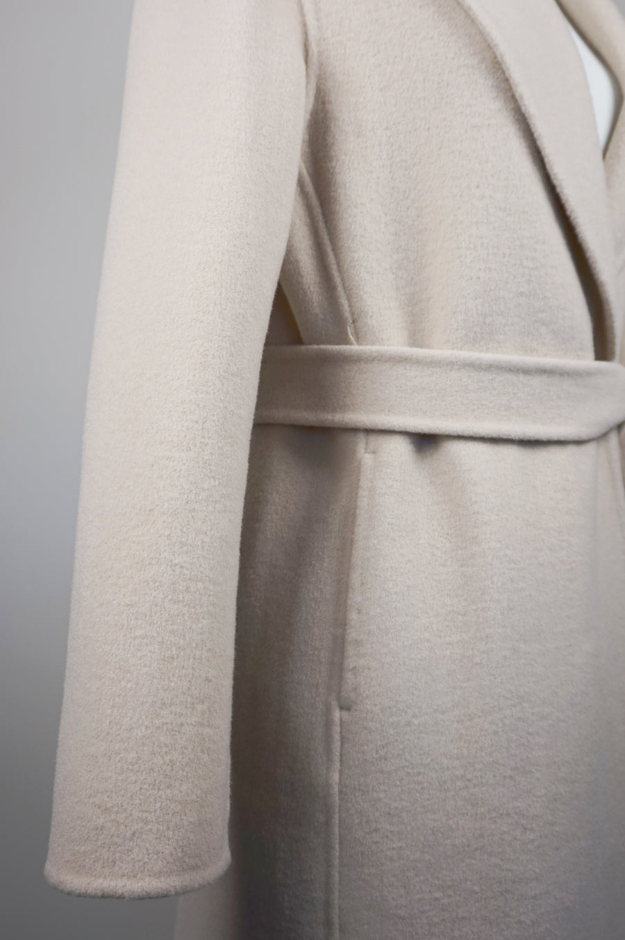 WWC-2255 Beige Elegant Style Long Wool Coat