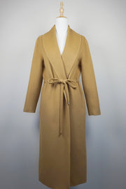 WWC-QW170 Camel Luxury Style Drawstring Wool Coat