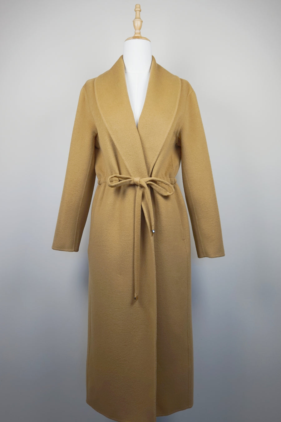 WWC-QW170 Camel Luxury Style Drawstring Wool Coat