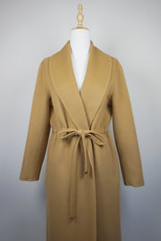 WWC-QW170 Camel Luxury Style Drawstring Wool Coat