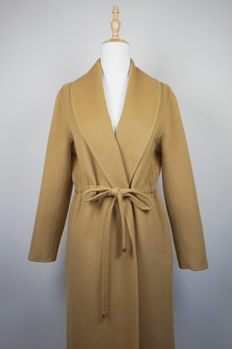 WWC-QW170 Camel Luxury Style Drawstring Wool Coat