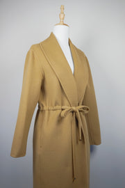 WWC-QW170 Camel Luxury Style Drawstring Wool Coat