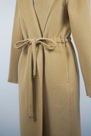 WWC-QW170 Camel Luxury Style Drawstring Wool Coat