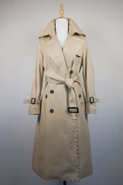 WTC-3106 Beige Luxury Studs Waterproof Trench Coat ( Queen's Favorite )