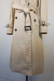 WTC-3106 Beige Luxury Studs Waterproof Trench Coat ( Queen's Favorite )