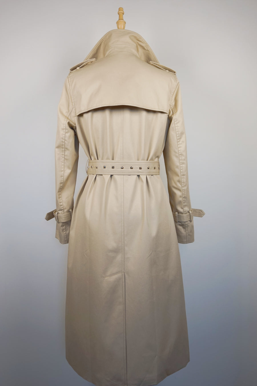 WTC-3106 Beige Luxury Studs Waterproof Trench Coat ( Queen's Favorite )