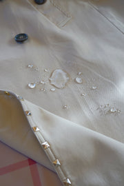 WTC-3106 Beige Luxury Studs Waterproof Trench Coat ( Queen's Favorite )