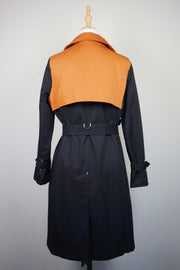 WTC-3742 Black & Orange Luxury Style Trench Coat ( Waterproof )