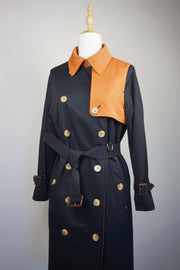 WTC-3742 Black & Orange Luxury Style Trench Coat ( Waterproof )