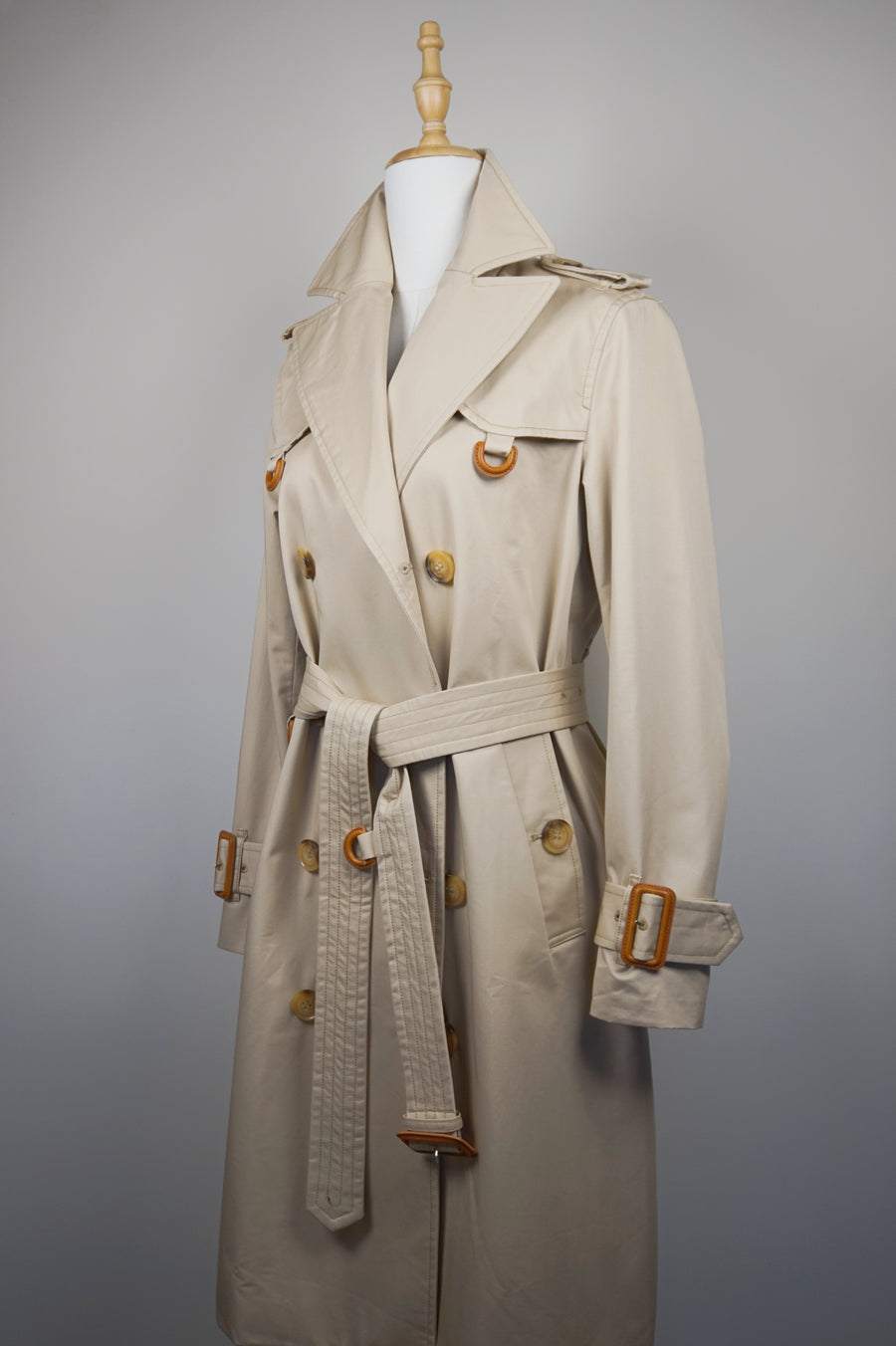 WTC-3585 Beige Luxury Style Loop Trench Coat ( Waterproof )