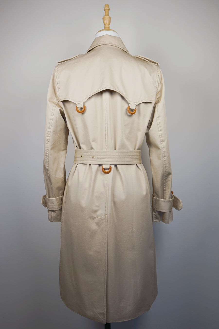 WTC-3585 Beige Luxury Style Loop Trench Coat ( Waterproof )