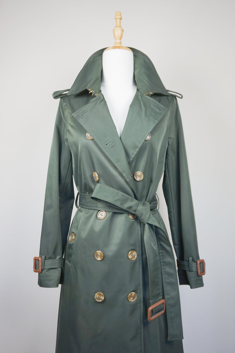 WTC-94864 Army Green Classic Style Trench Coat ( Size 4 )