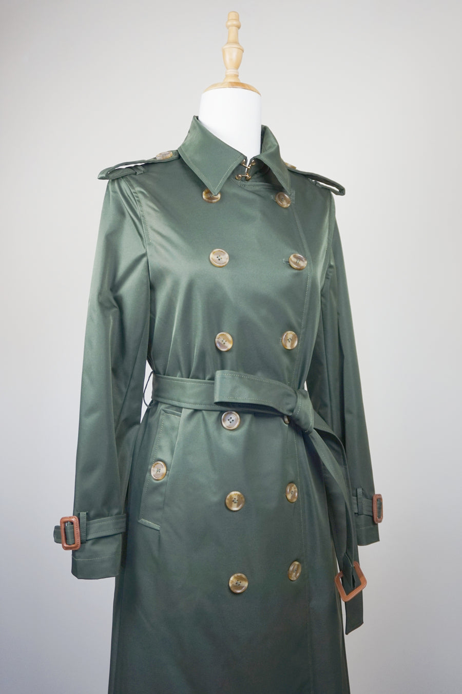 WTC-9486 Army Green Classic Style Trench Coat