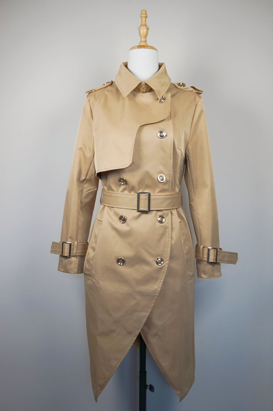 WTC-3199 Camel Swallowtail Design Trench Coat