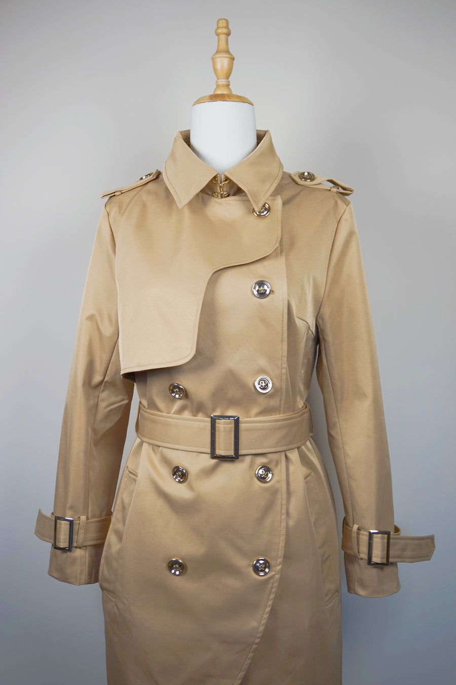 WTC-3199 Camel Swallowtail Design Trench Coat