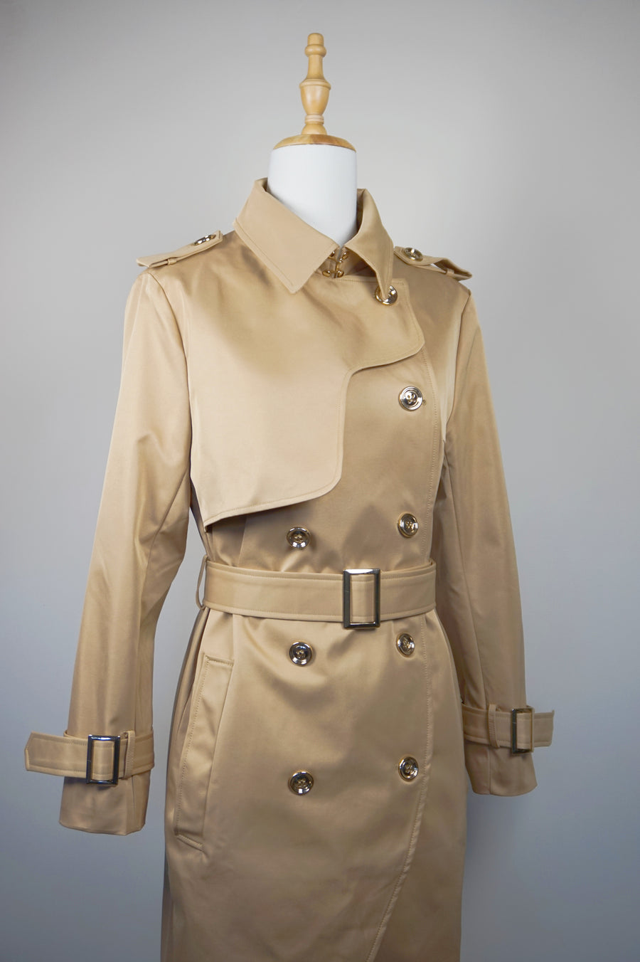 WTC-3199 Camel Swallowtail Design Trench Coat