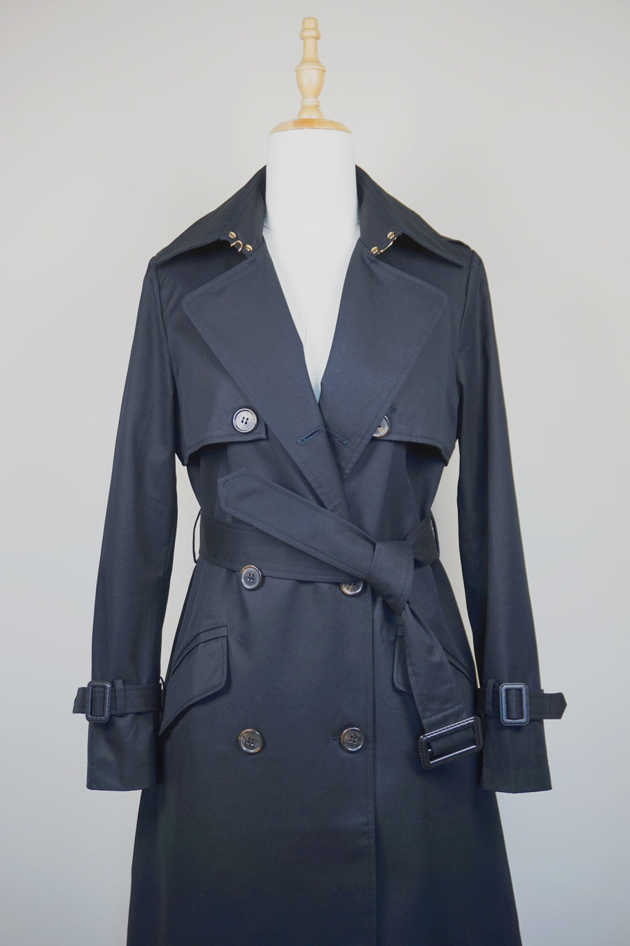 WTC-3105B Black Luxury Style Waterproof Trench Coat ( Queen's Favorite )