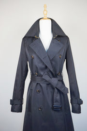 WTC-1754B Black Classic Style Waterproof Trench Coat