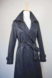 WTC-1754B Black Classic Style Waterproof Trench Coat