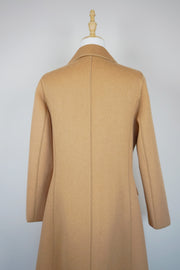 WWC-6073 Camel Elegant Style Piping Wool Coat
