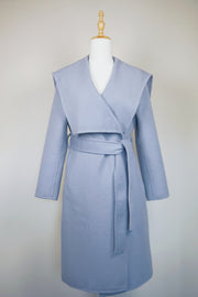 WWC-8820 Light Blue Decorative Stich Wool Coat