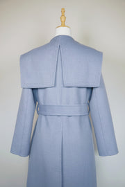 WWC-8820 Light Blue Decorative Stich Wool Coat