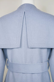 WWC-8820 Light Blue Decorative Stich Wool Coat
