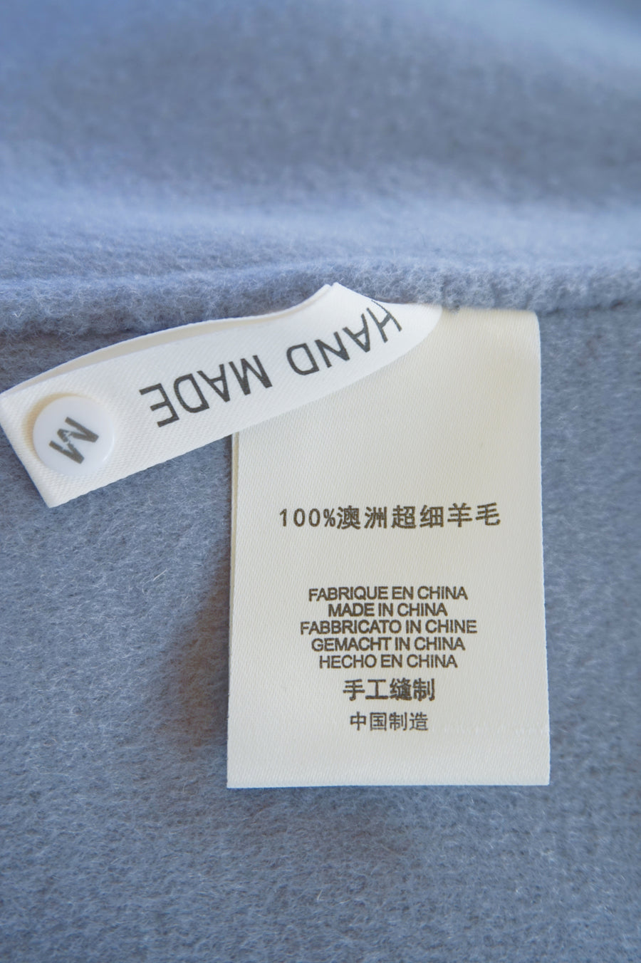 WWC-8820 Light Blue Decorative Stich Wool Coat