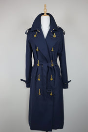 WTC-4236 Royal Blue Luxury Style Trench Coat ( Waterproof )