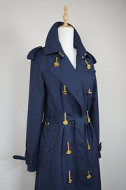 WTC-4236 Royal Blue Luxury Style Trench Coat ( Waterproof )