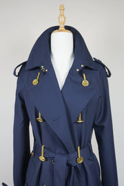 WTC-4236 Royal Blue Luxury Style Trench Coat ( Waterproof )