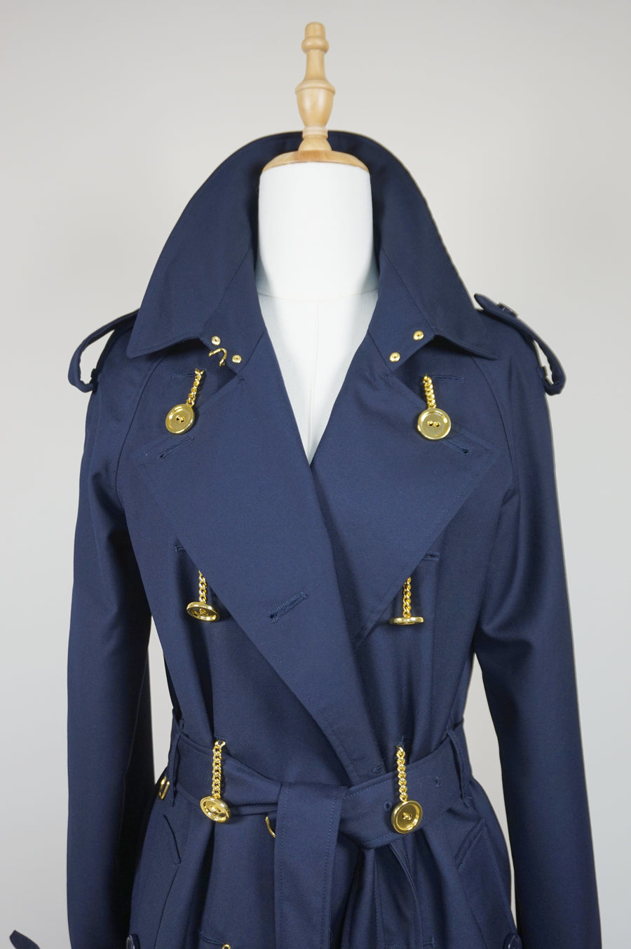 WTC-4236 Royal Blue Luxury Style Trench Coat ( Waterproof )