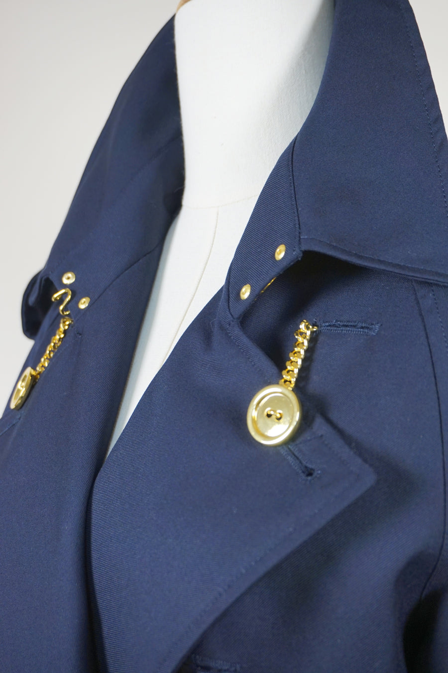 WTC-4236 Royal Blue Luxury Style Trench Coat ( Waterproof )