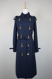 WTC-4236 Royal Blue Luxury Style Trench Coat ( Waterproof )