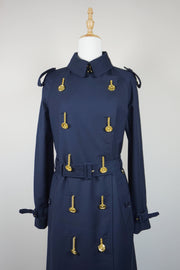 WTC-4236 Royal Blue Luxury Style Trench Coat ( Waterproof )