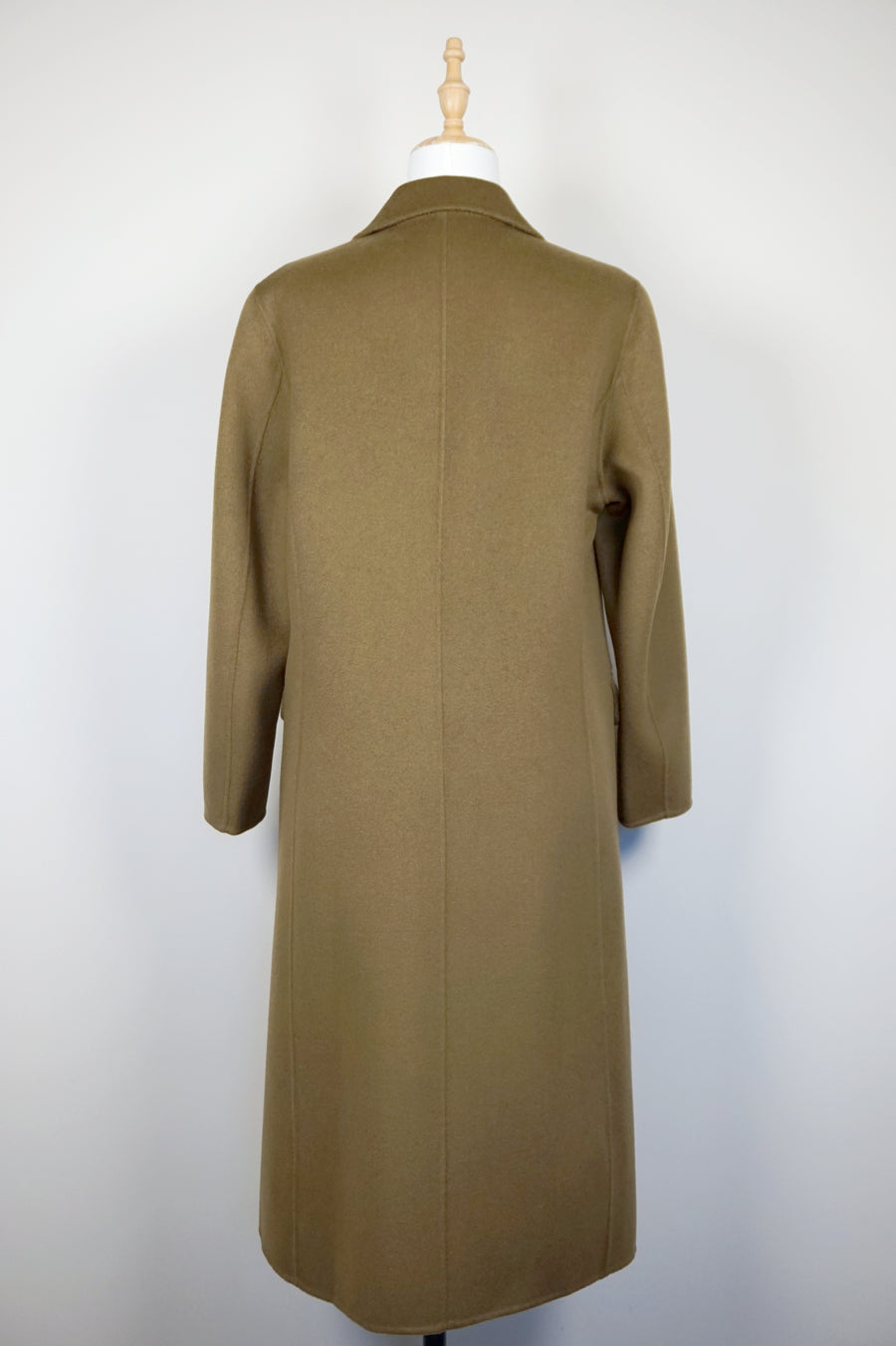 WWC-18168 Light Brown Luxury Style Embroidery Wool Coat
