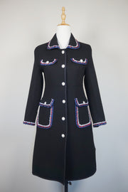 WWC-80AA Black Luxury Style Wool Coat