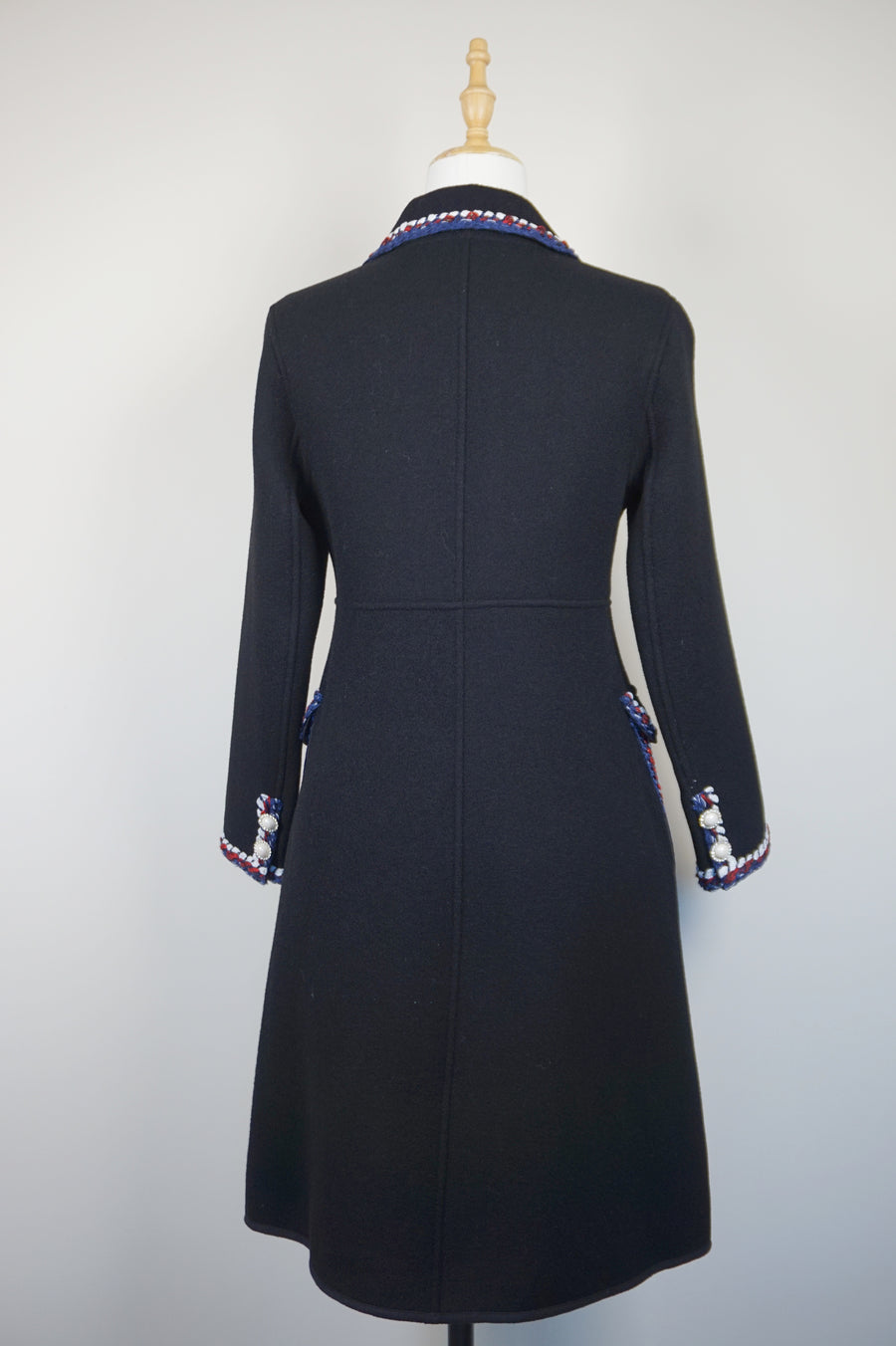 WWC-80AA Black Luxury Style Wool Coat
