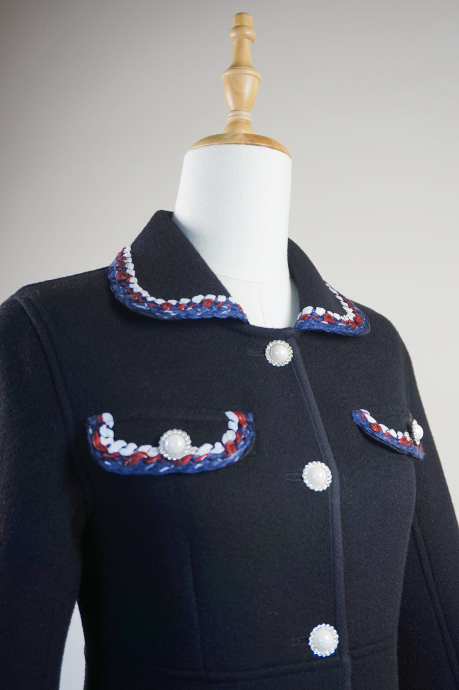 WWC-80AA Black Luxury Style Wool Coat