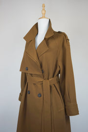 WTC-1314 Chocolate Chic Style Wool Trench Coat ( Waterproof )