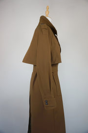 WTC-1314 Chocolate Chic Style Wool Trench Coat ( Waterproof )