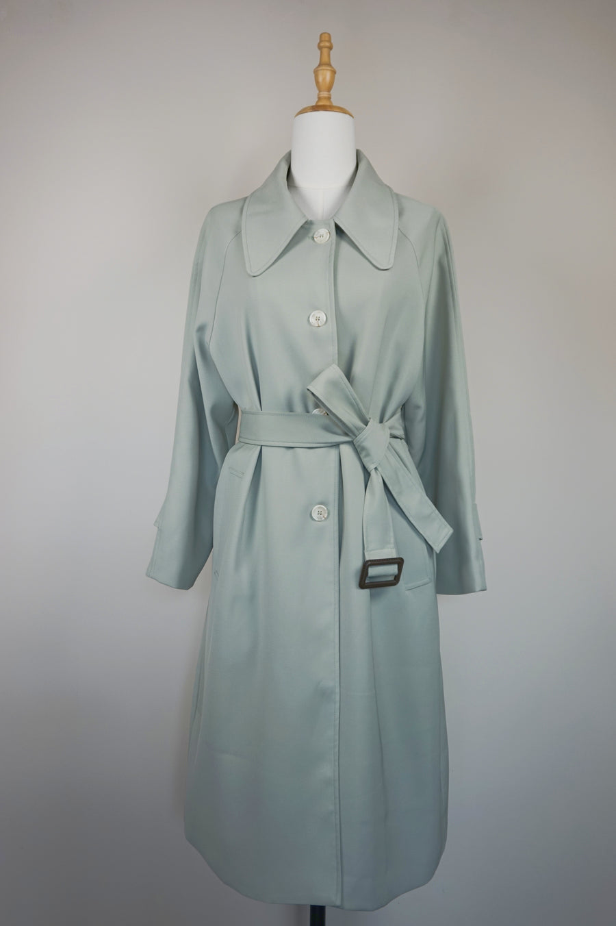 WTC-9966 Light Green Elegant Style Trench Coat