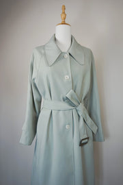WTC-9966 Light Green Elegant Style Trench Coat