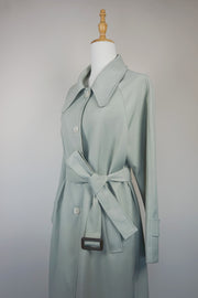 WTC-9966 Light Green Elegant Style Trench Coat