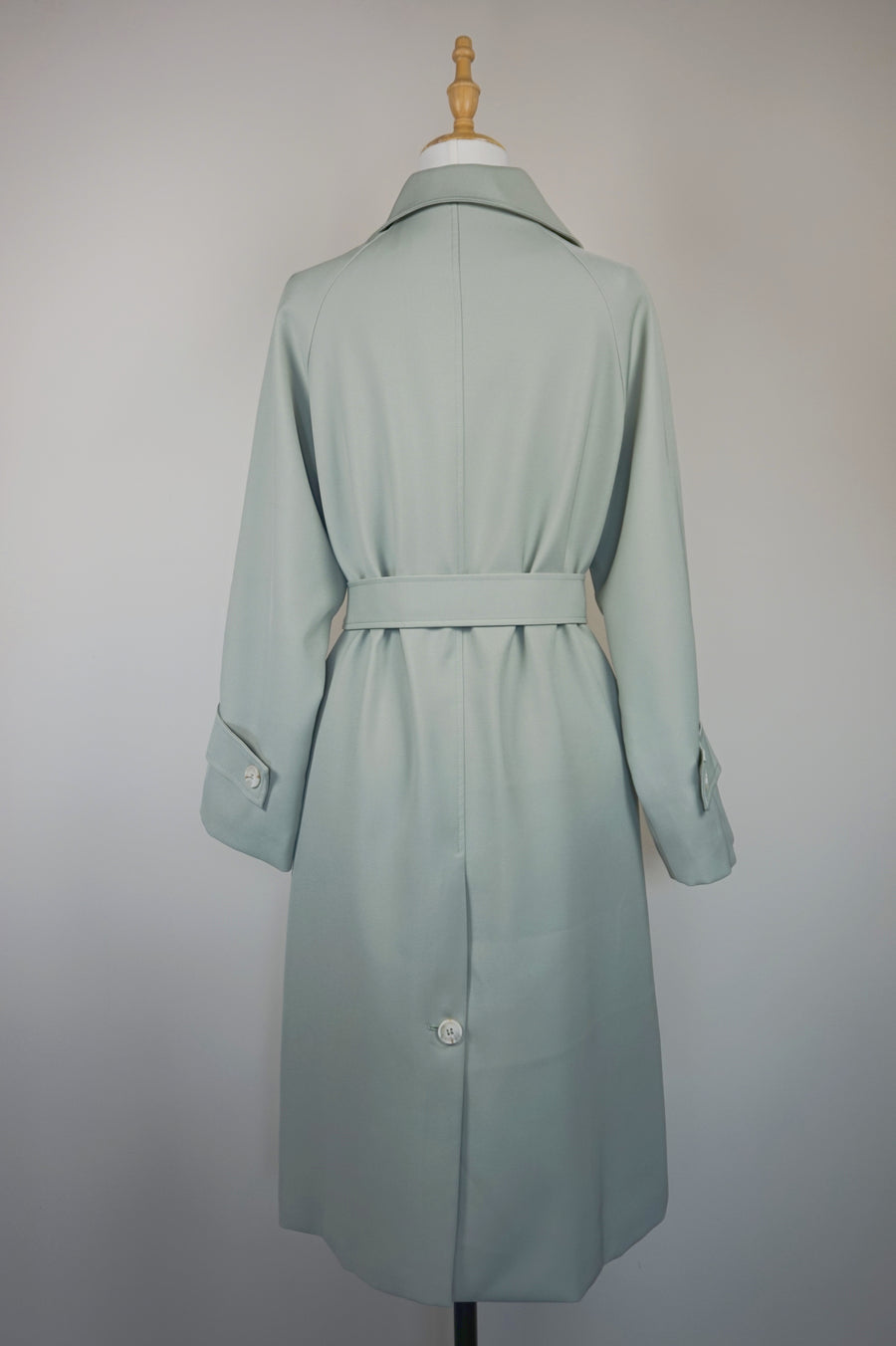 WTC-9966 Light Green Elegant Style Trench Coat