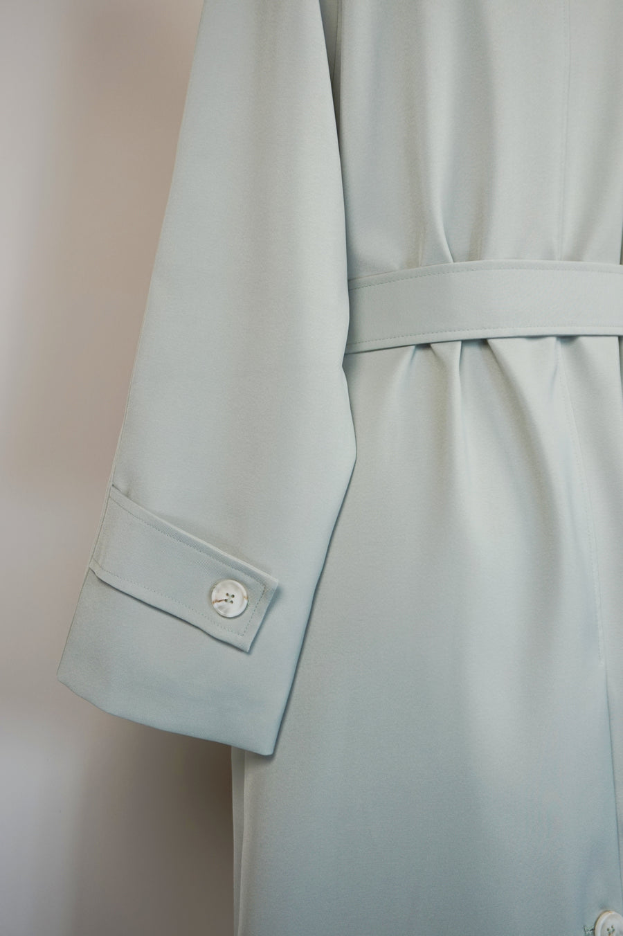 WTC-9966 Light Green Elegant Style Trench Coat